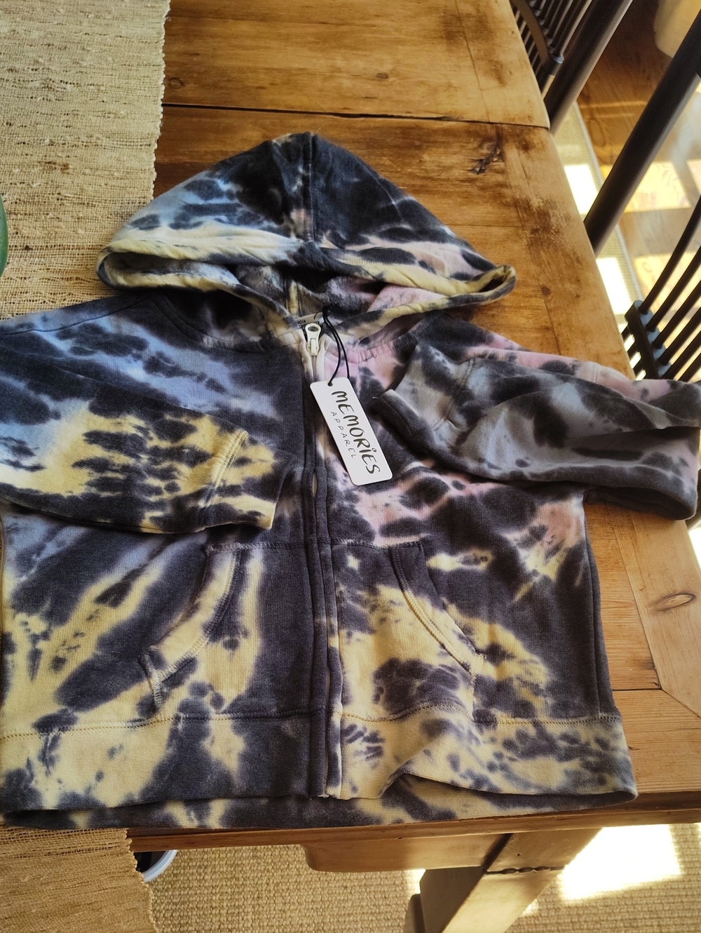 Nwt  M Kids Tie-Dye Zip Hoodie - Yellow & Navy$45